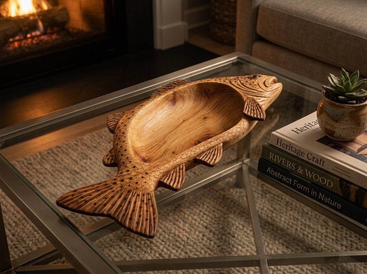 Brown Trout Fish Bowl CNC Relief STL bas-relief STL — view 2