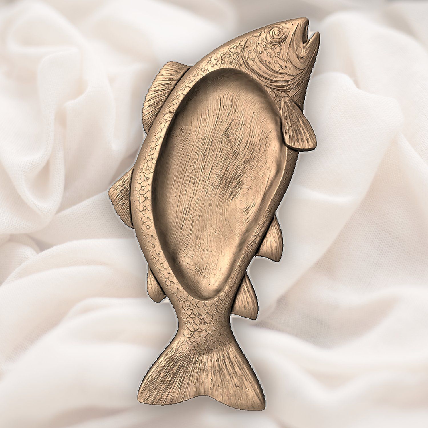 Brown Trout Fish Bowl CNC Relief STL bas-relief STL — view 6