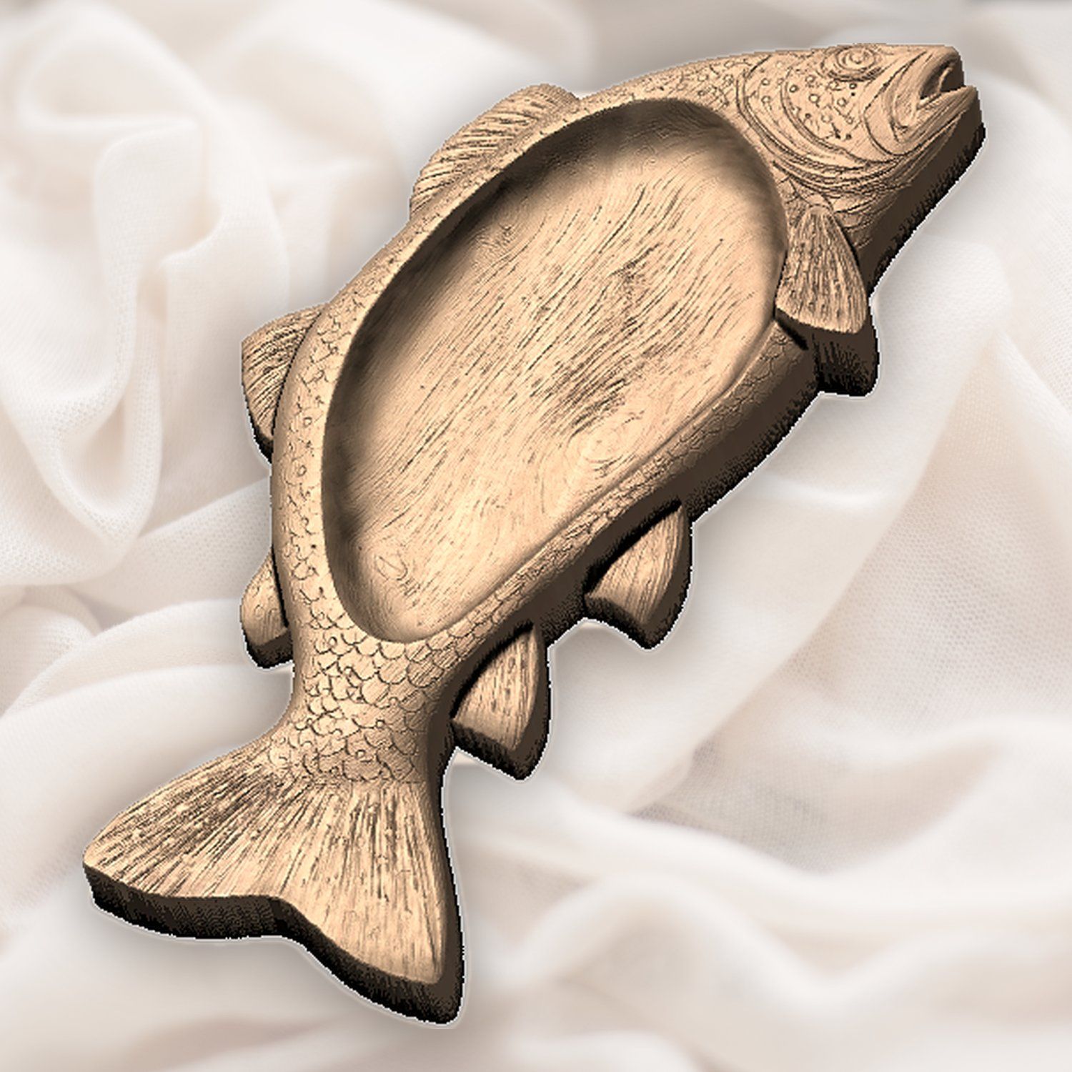 Brown Trout Fish Bowl CNC Relief STL bas-relief STL — view 7