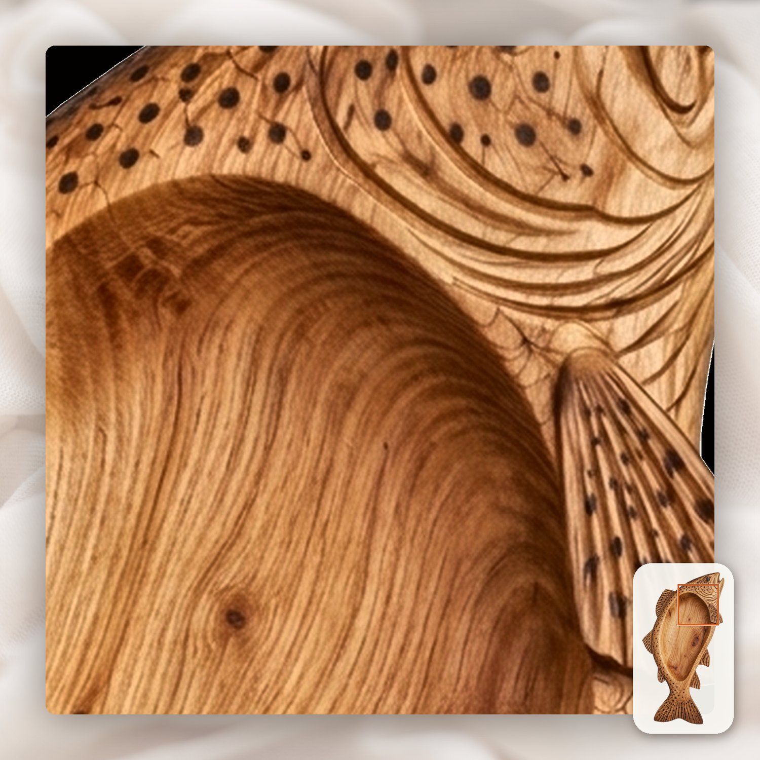 Brown Trout Fish Bowl CNC Relief STL bas-relief STL — view 12