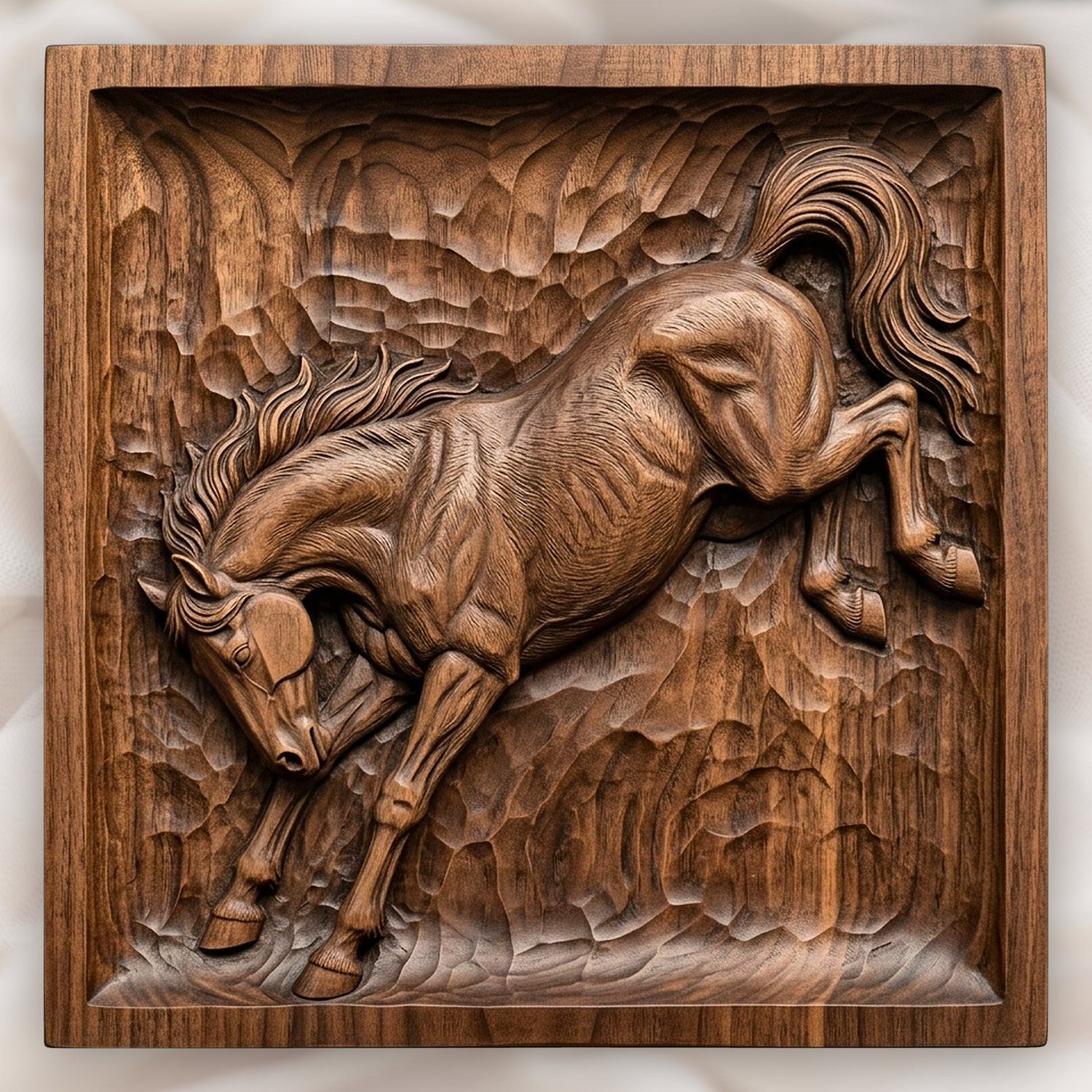 Bucking Stallion Mustang CNC Relief STL bas-relief STL design