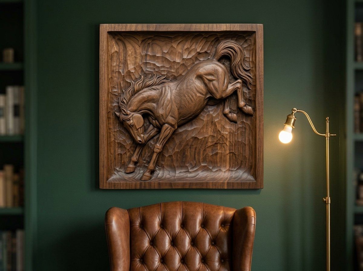 Bucking Stallion Mustang CNC Relief STL bas-relief STL — view 13