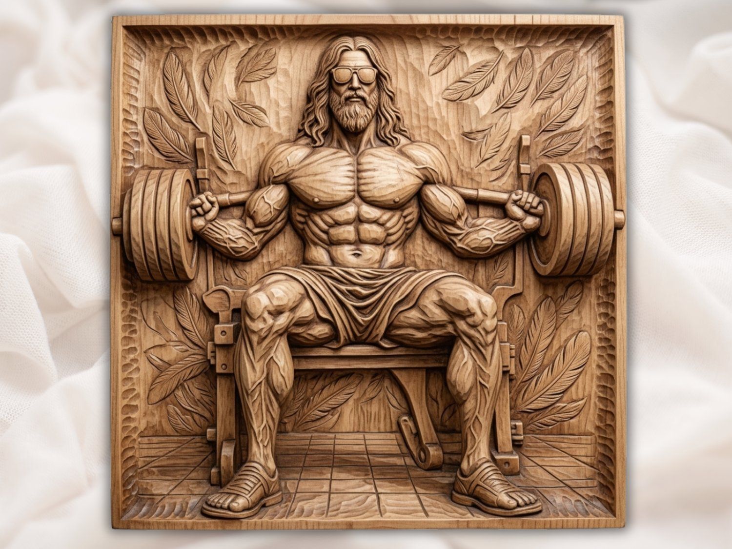 Buff Weightlifting Gym God CNC Relief STL bas-relief STL — view 2
