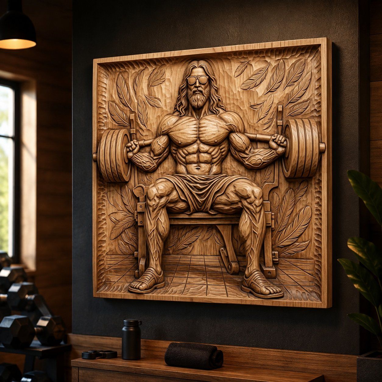 Buff Weightlifting Gym God CNC Relief STL bas-relief STL — view 6