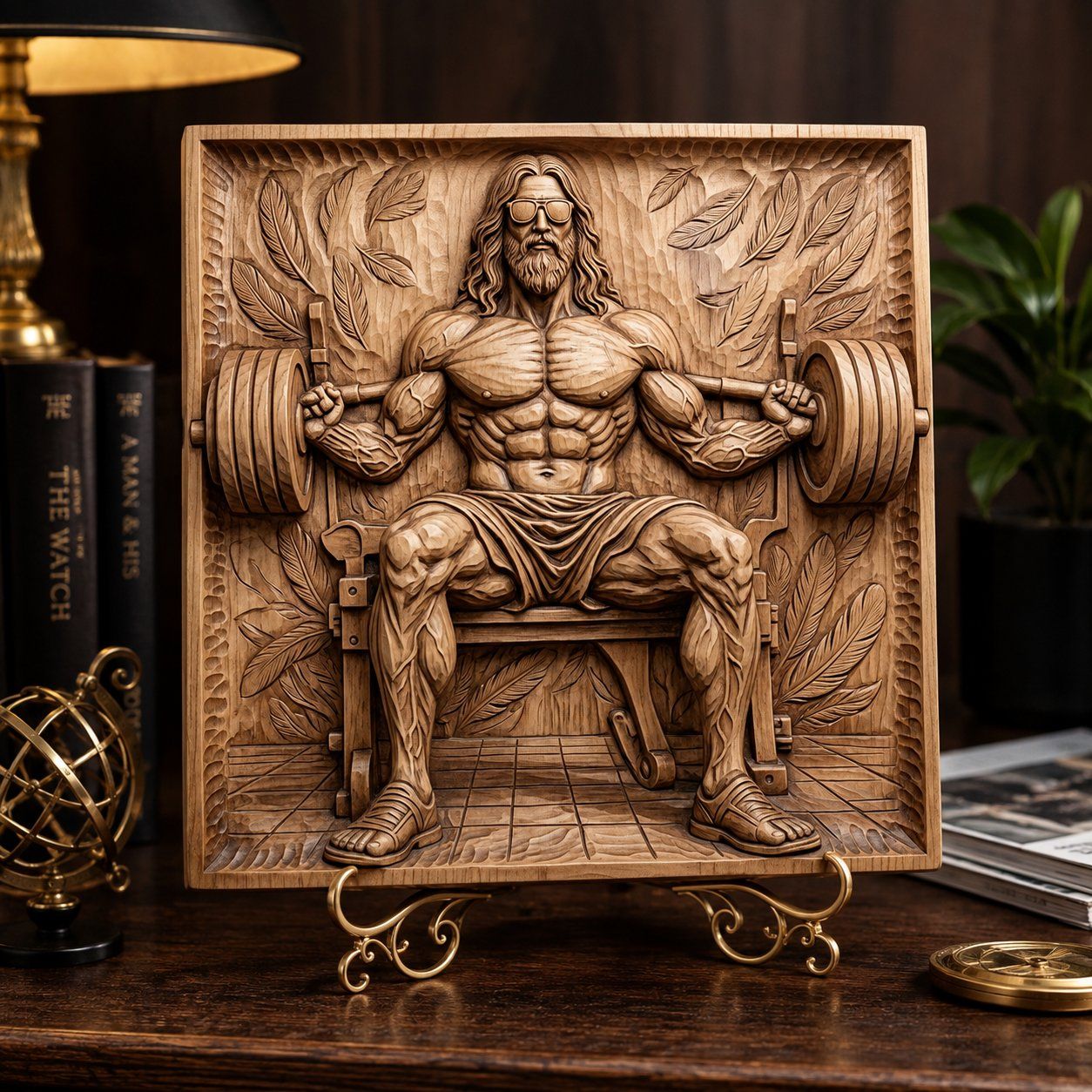Buff Weightlifting Gym God CNC Relief STL bas-relief STL — view 7