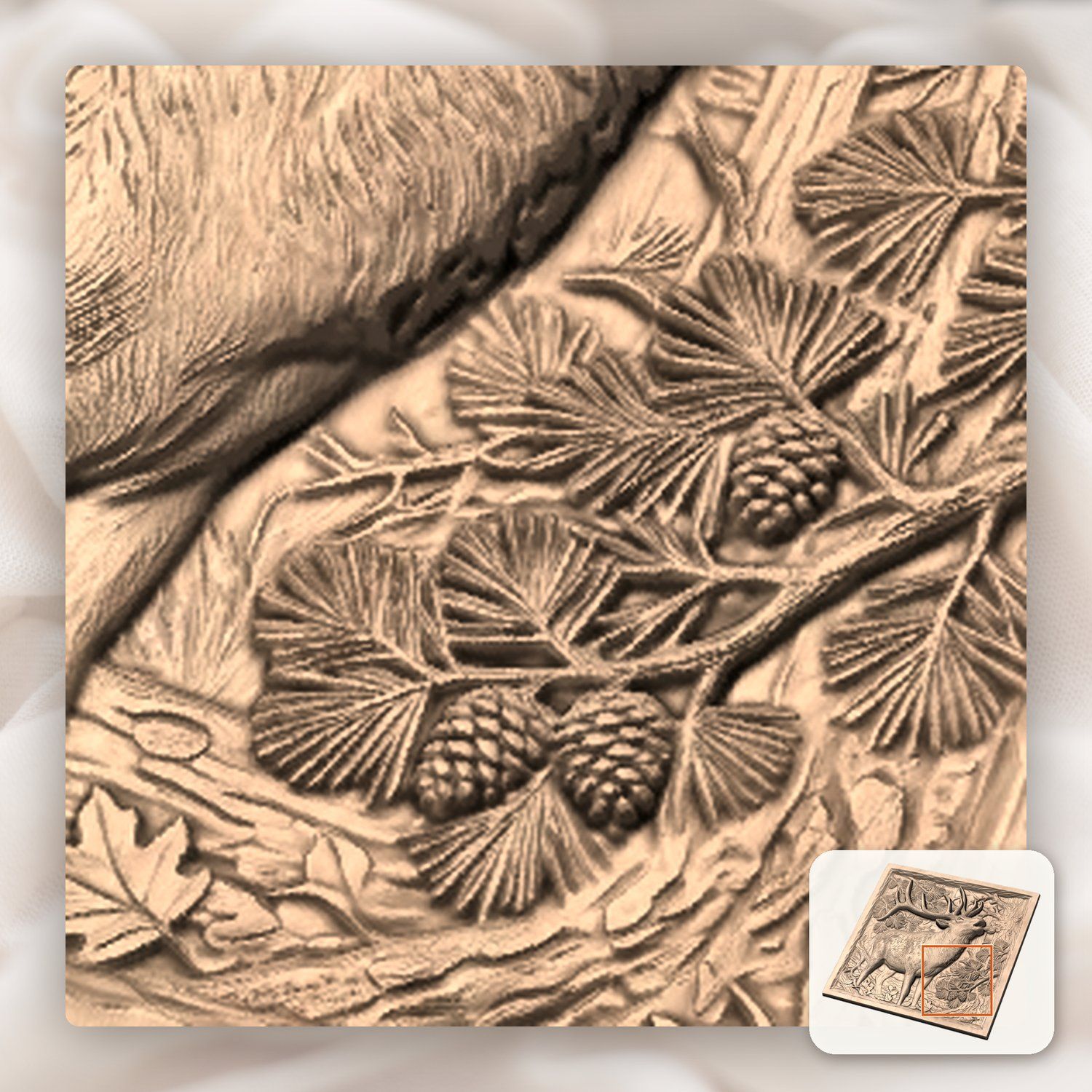 Bugling Elk Forest Wilderness CNC Relief STL bas-relief STL — view 9