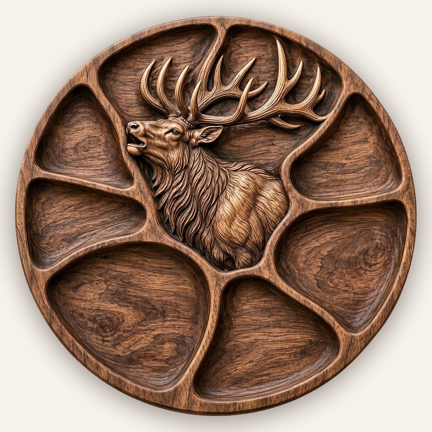 Bugling Elk Platter CNC Relief STL bas-relief STL design