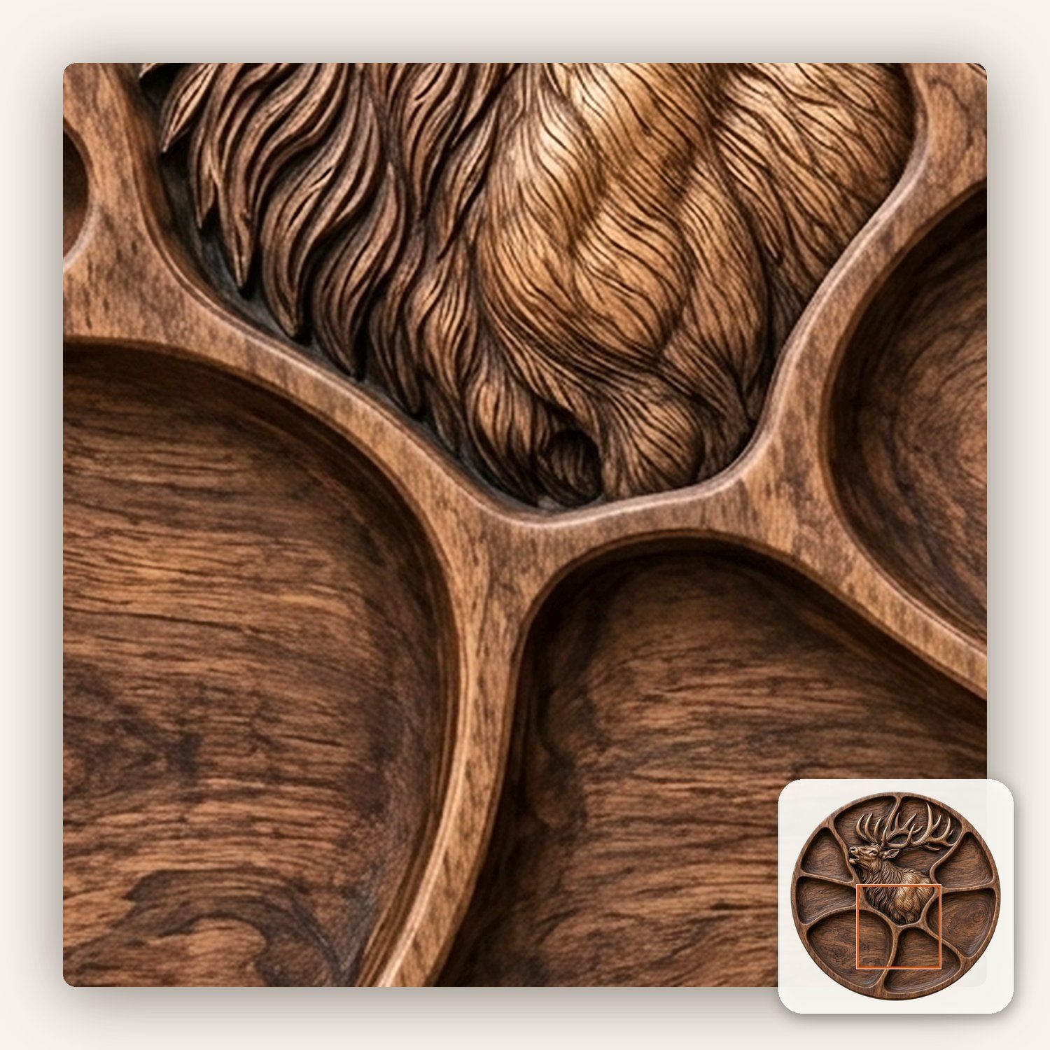 Bugling Elk Platter CNC Relief STL bas-relief STL — view 12