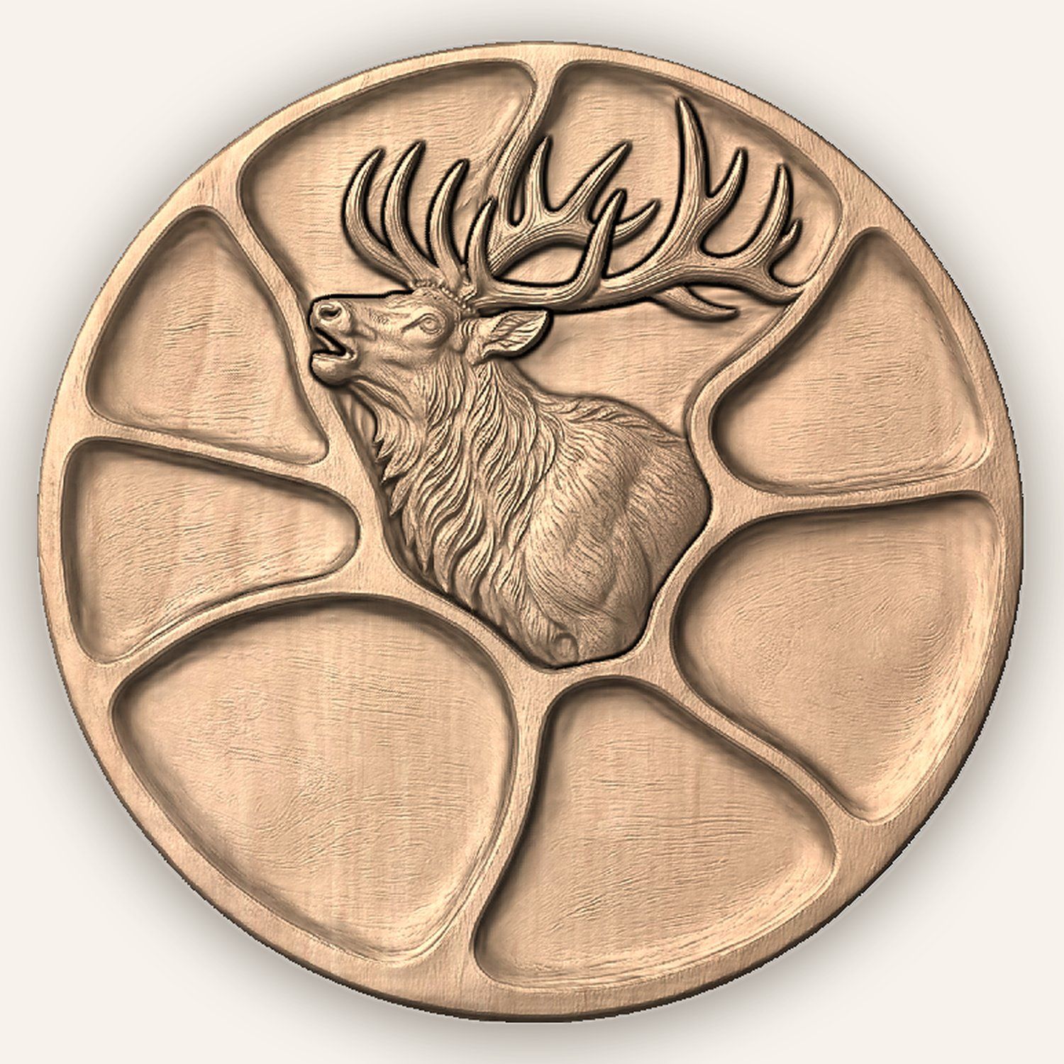 Bugling Elk Platter CNC Relief STL bas-relief STL — view 4