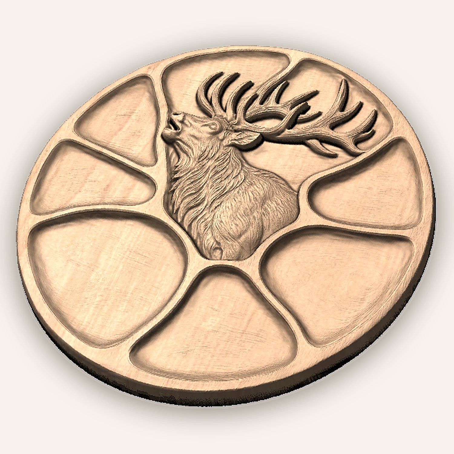 Bugling Elk Platter CNC Relief STL bas-relief STL — view 5