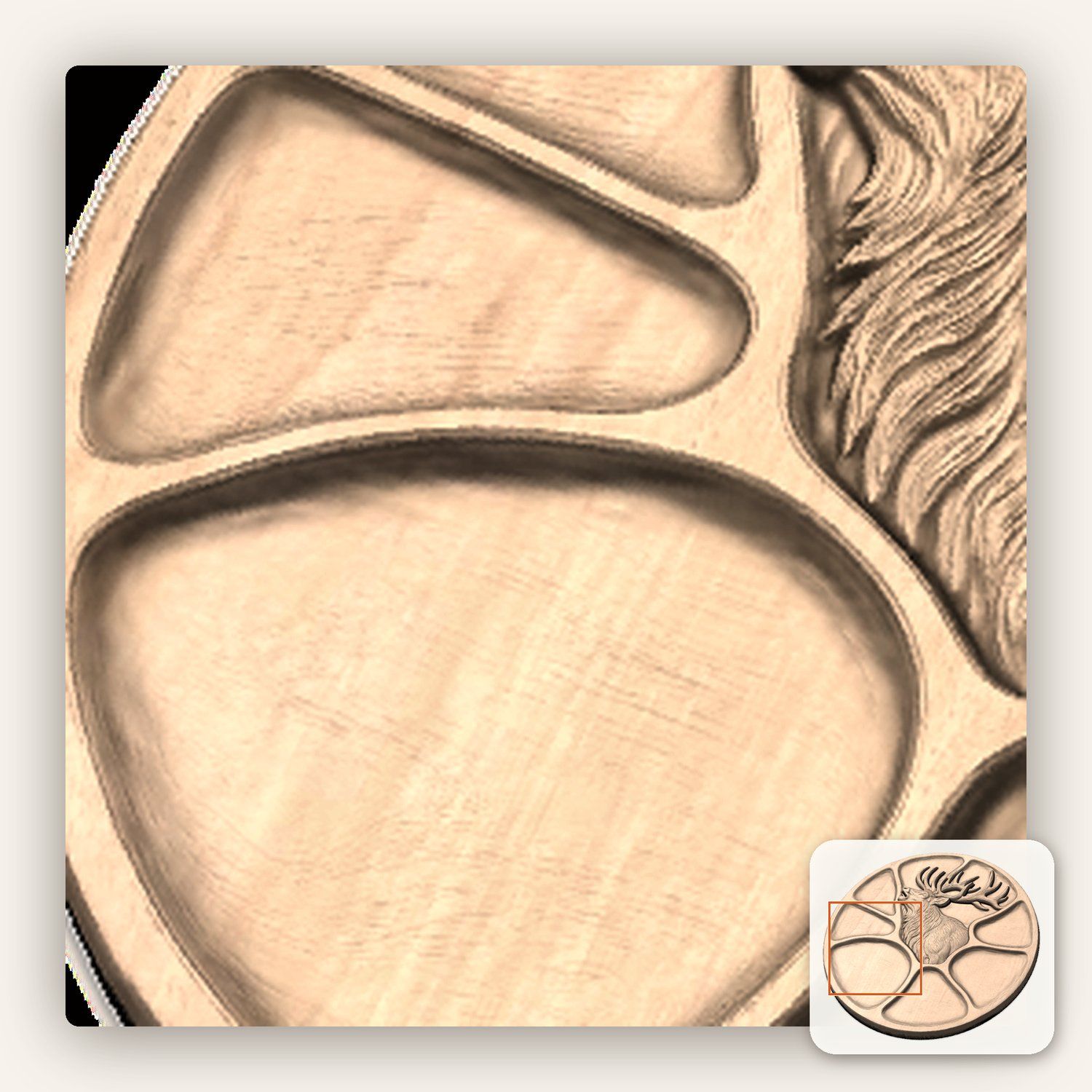 Bugling Elk Platter CNC Relief STL bas-relief STL — view 10