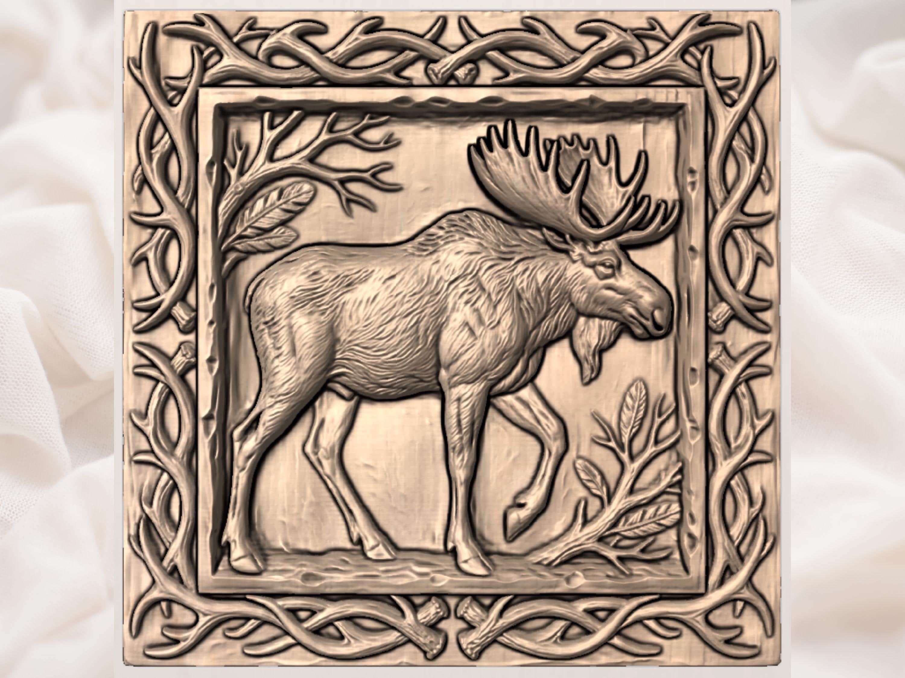 Bull Moose Relief for CNC Router bas-relief STL — view 2