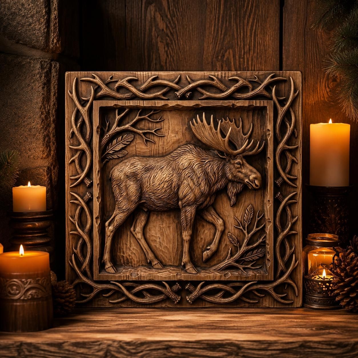 Bull Moose Relief for CNC Router bas-relief STL — view 3