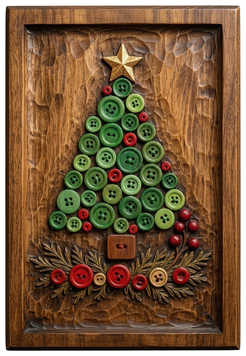 Button Christmas Tree Decor CNC Relief STL bas-relief STL — view 4