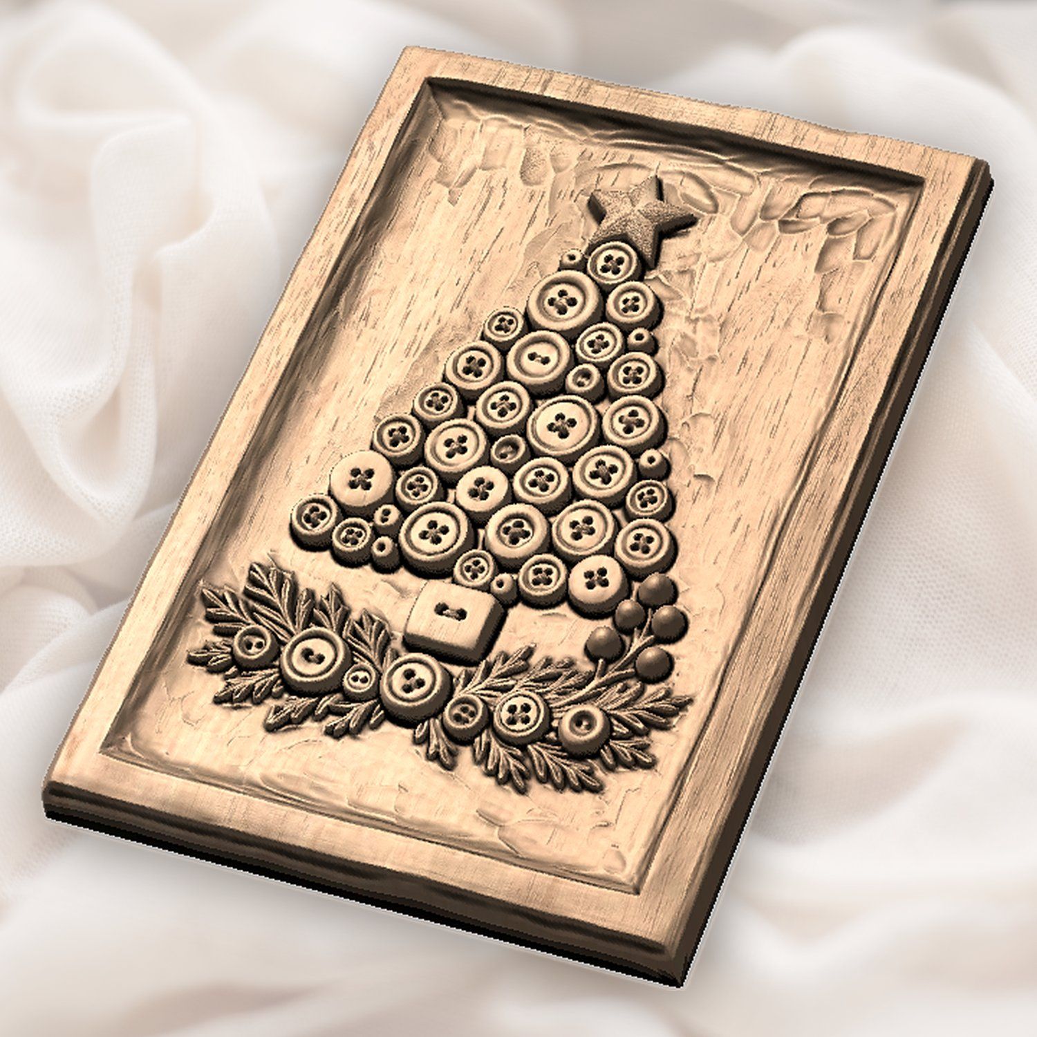 Button Christmas Tree Decor CNC Relief STL bas-relief STL — view 6