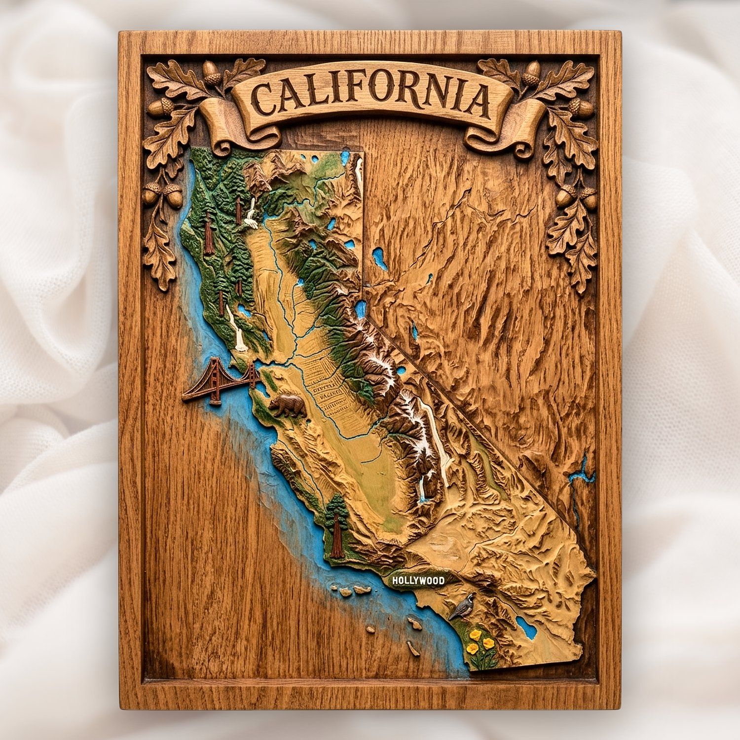 California State 3D Map CNC Relief STL bas-relief STL design