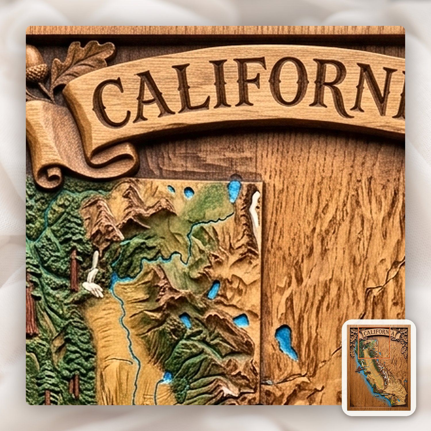 California State 3D Map CNC Relief STL bas-relief STL — view 12