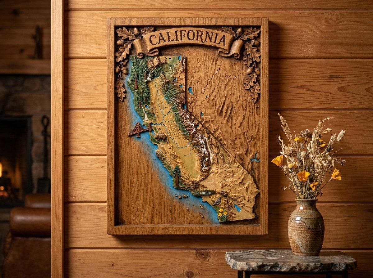 California State 3D Map CNC Relief STL bas-relief STL — view 14