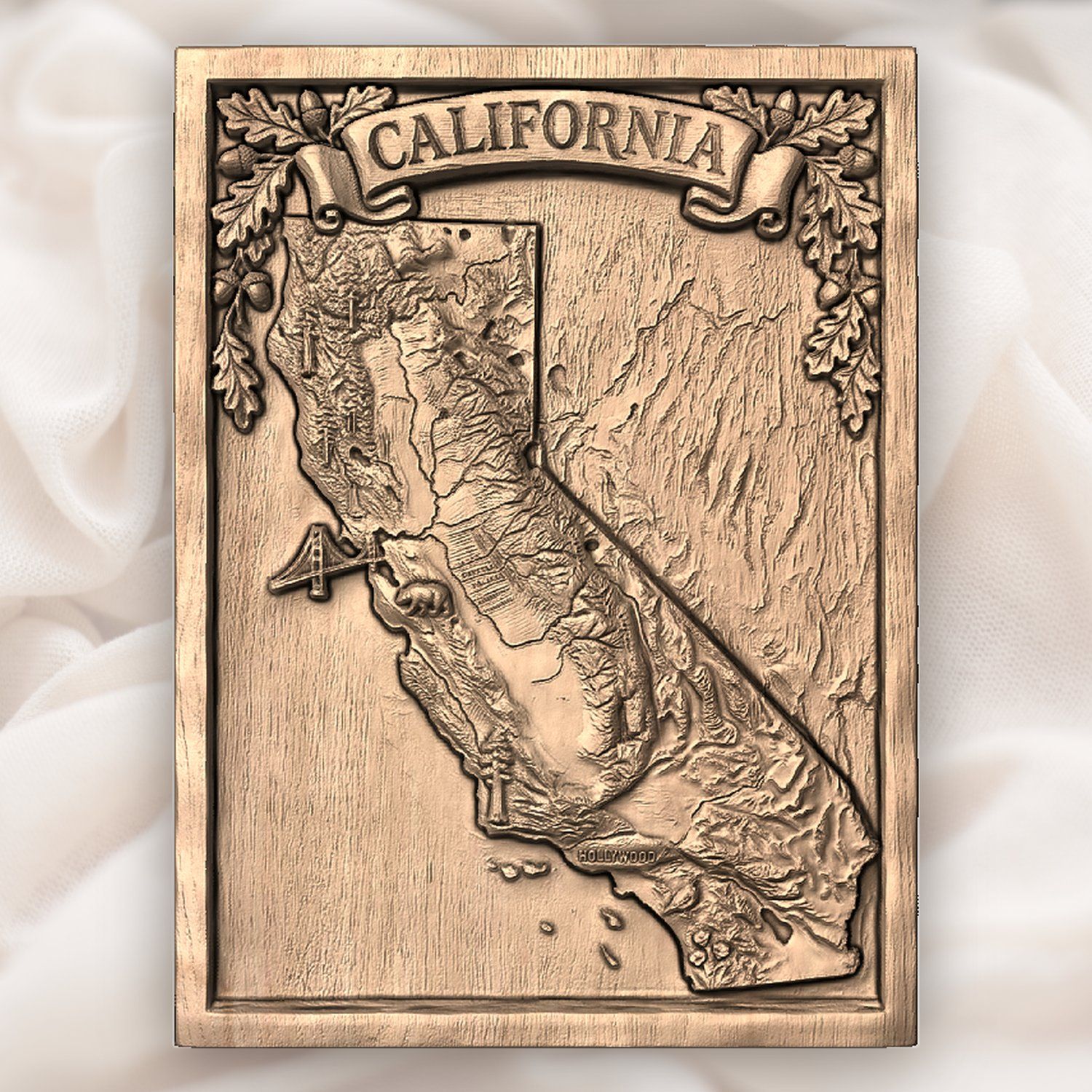 California State 3D Map CNC Relief STL bas-relief STL — view 5
