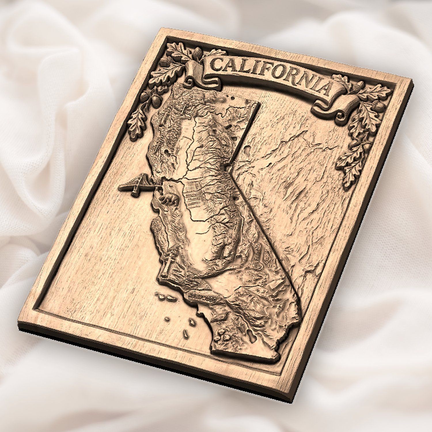 California State 3D Map CNC Relief STL bas-relief STL — view 6