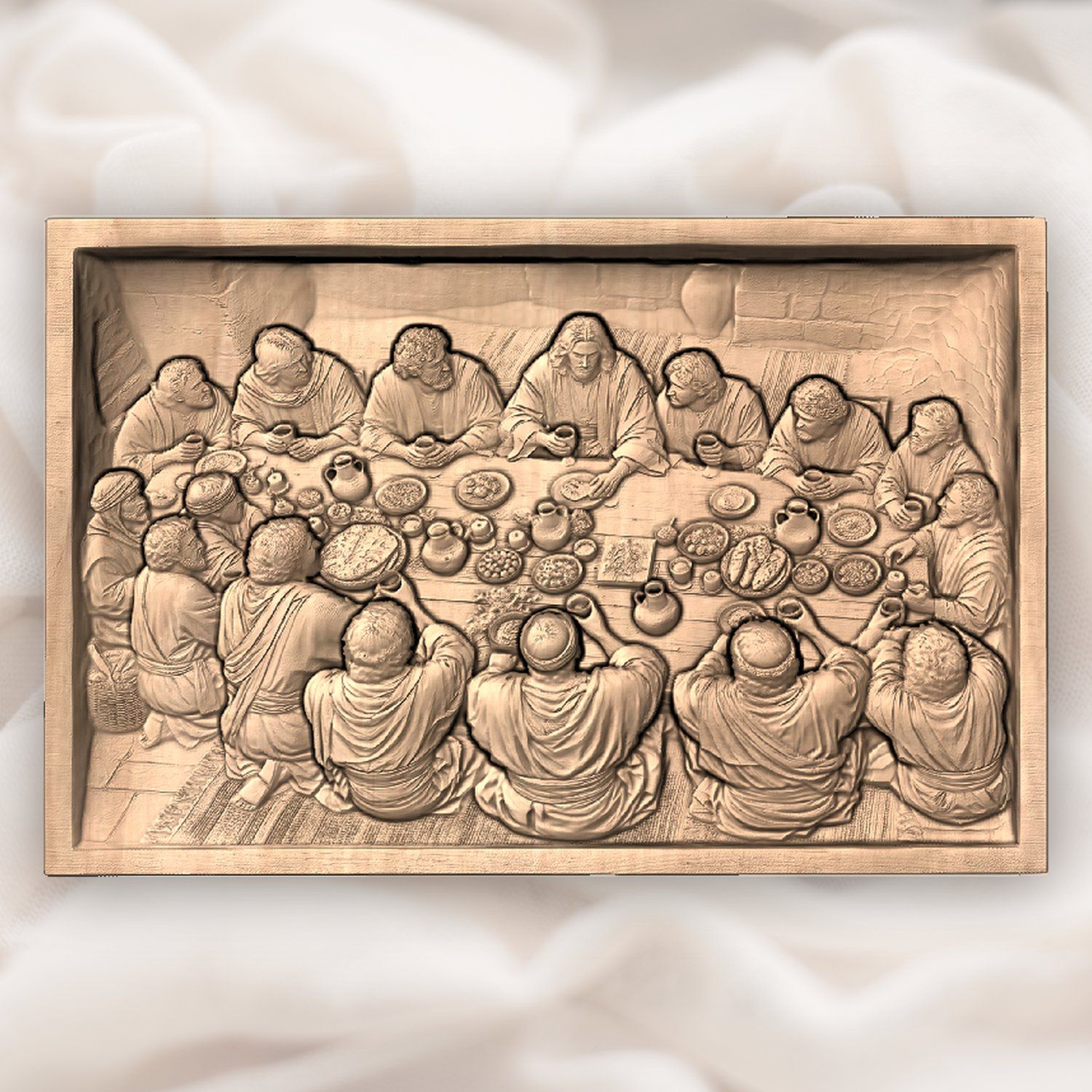 Candlelit Last Supper CNC Relief STL bas-relief STL — view 4