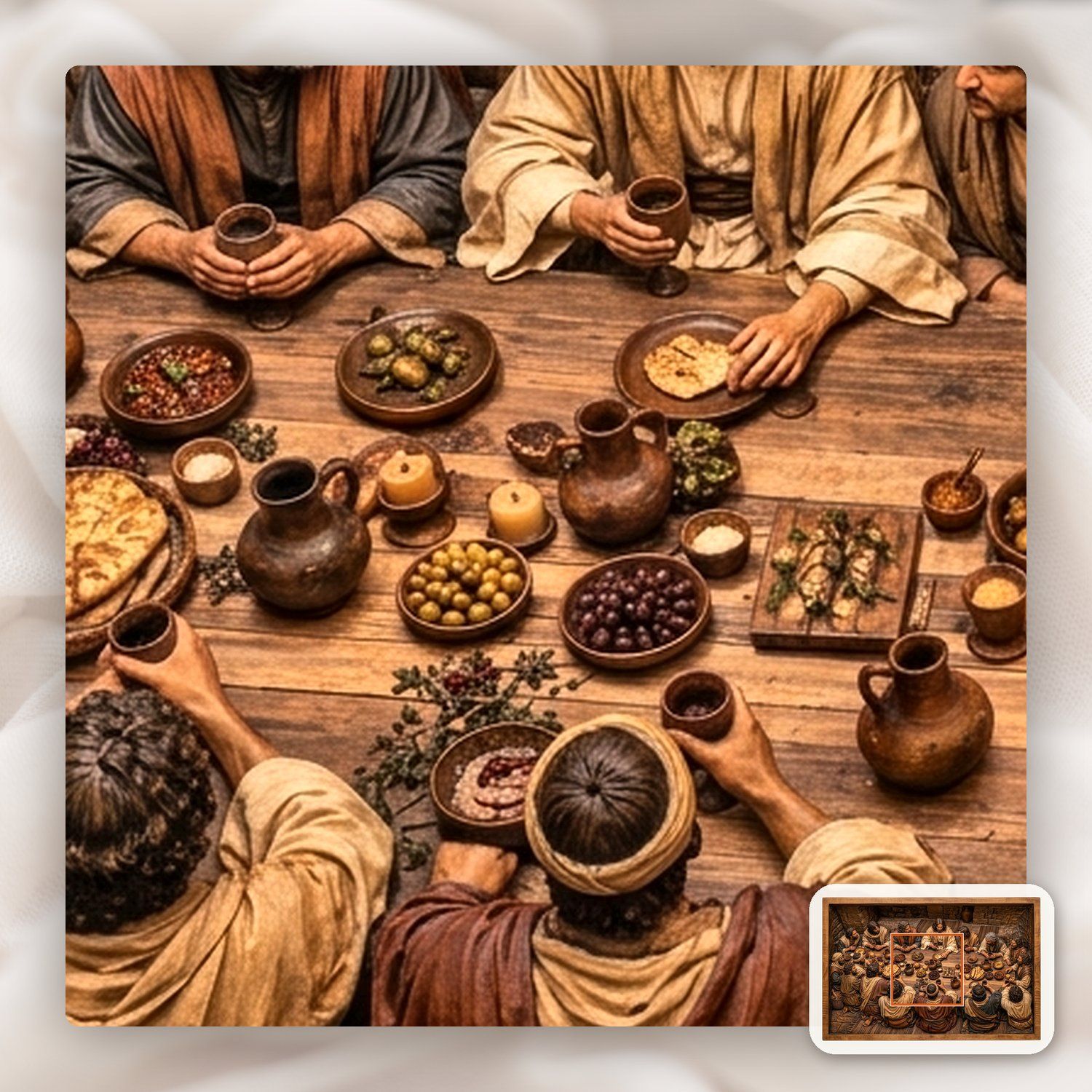 Candlelit Last Supper CNC Relief STL bas-relief STL — view 10