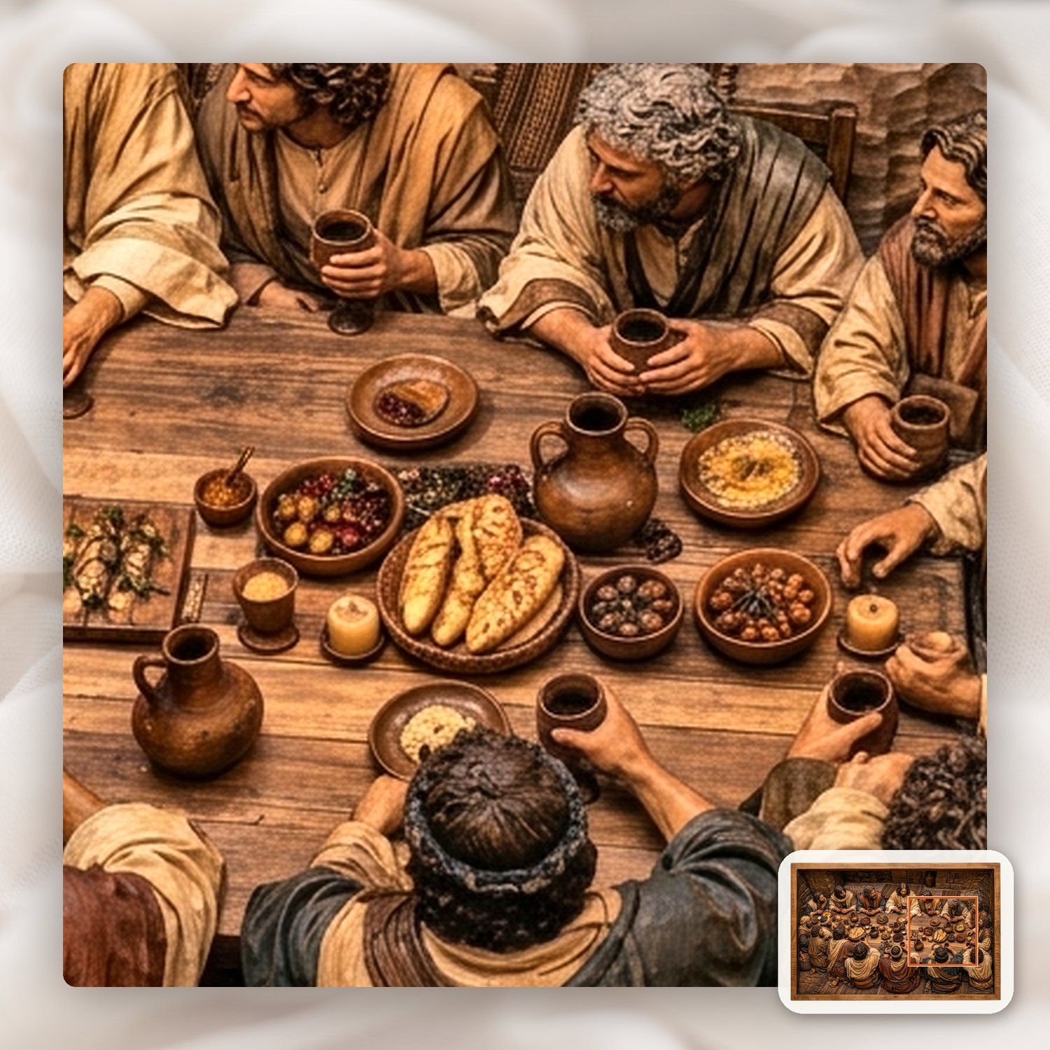 Candlelit Last Supper CNC Relief STL bas-relief STL — view 11