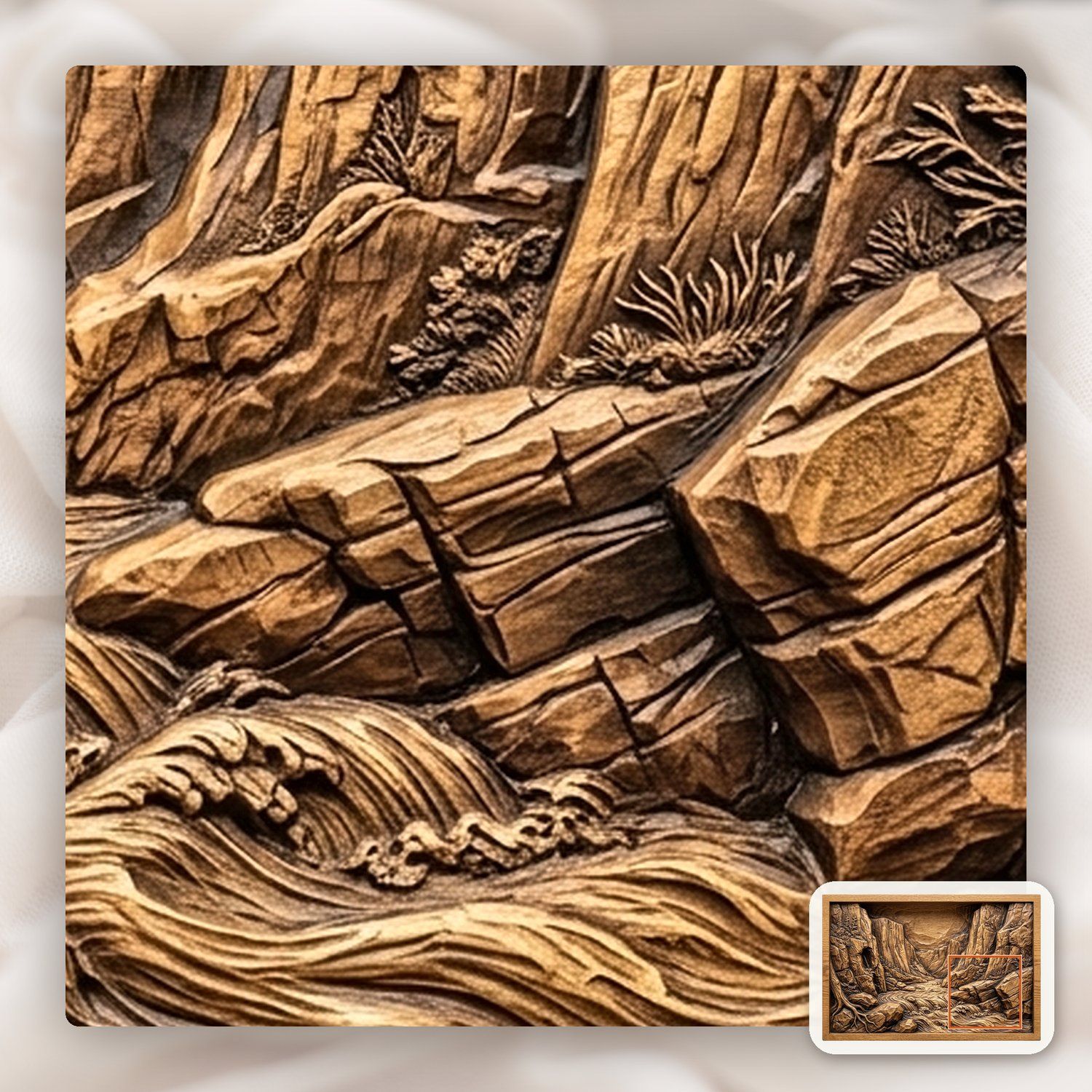 Canyon River Gorge CNC Relief STL bas-relief STL — view 11