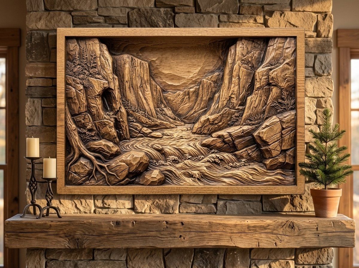 Canyon River Gorge CNC Relief STL bas-relief STL — view 12