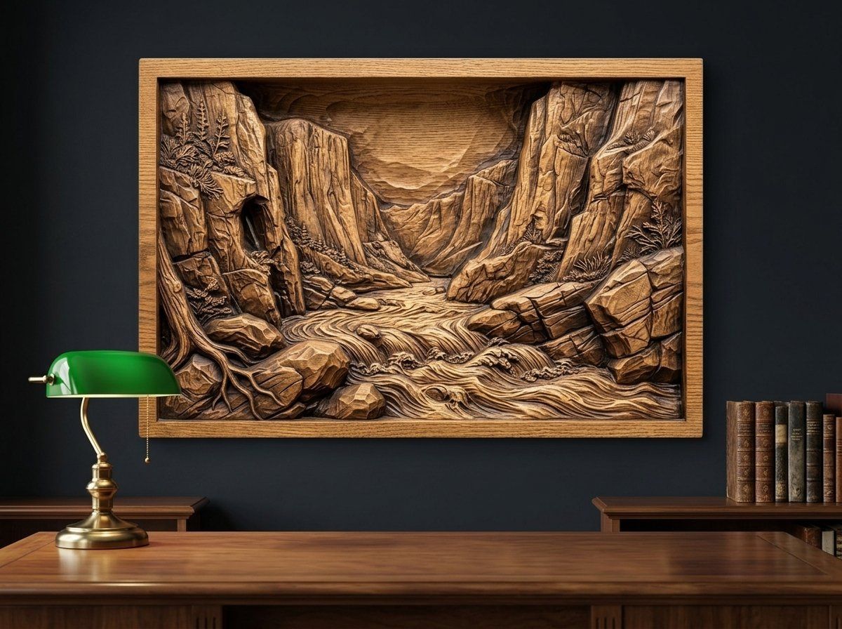 Canyon River Gorge CNC Relief STL bas-relief STL — view 14