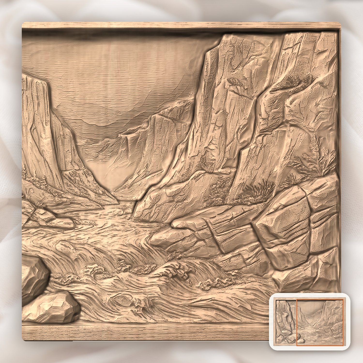 Canyon River Gorge CNC Relief STL bas-relief STL — view 8