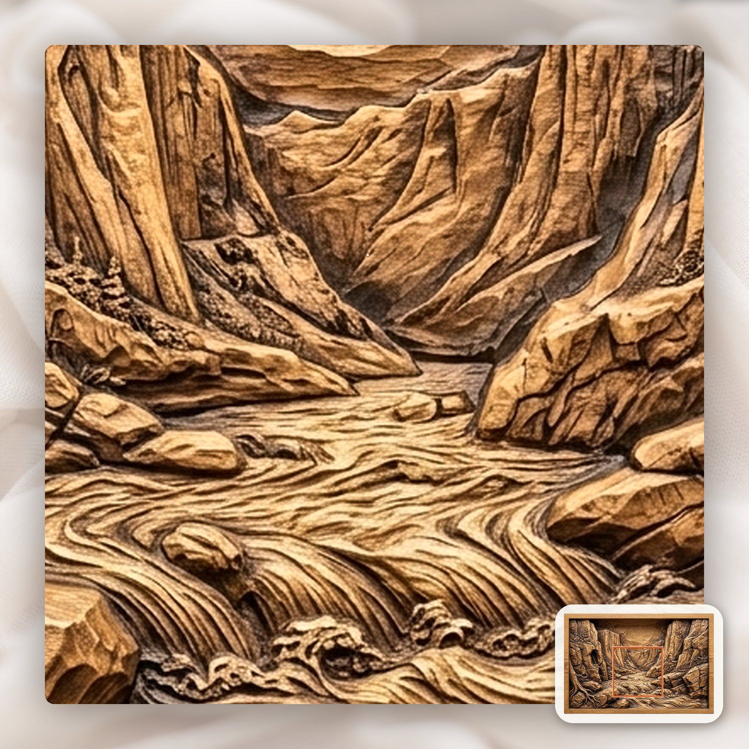Canyon River Gorge CNC Relief STL bas-relief STL — view 10