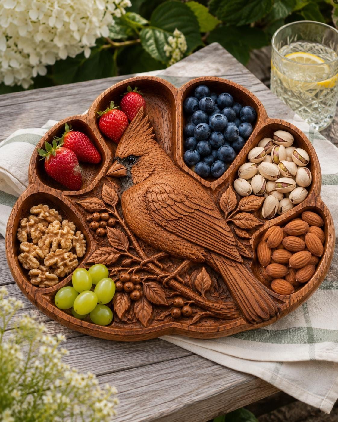 Cardinal Bird Serving Tray STL File for CNC Router bas-relief STL — view 5