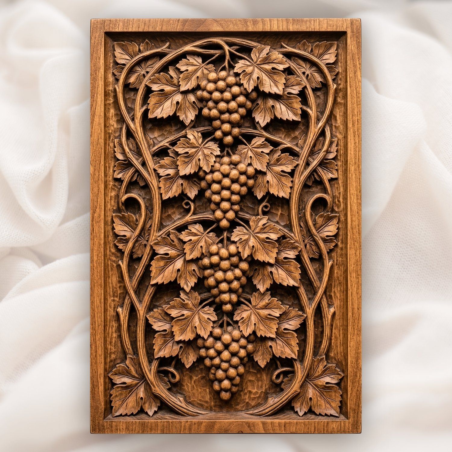 Cascading Grape Clusters Art Nouveau CNC Relief STL bas-relief STL design