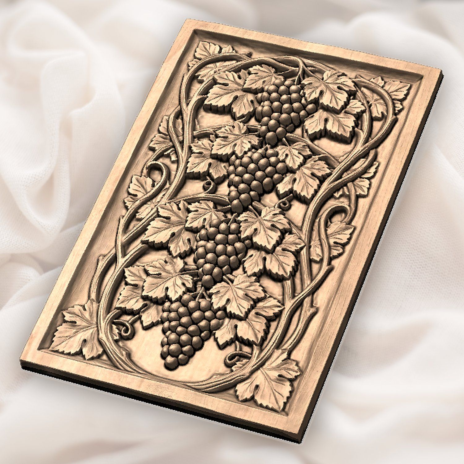 Cascading Grape Clusters Art Nouveau CNC Relief STL bas-relief STL — view 4