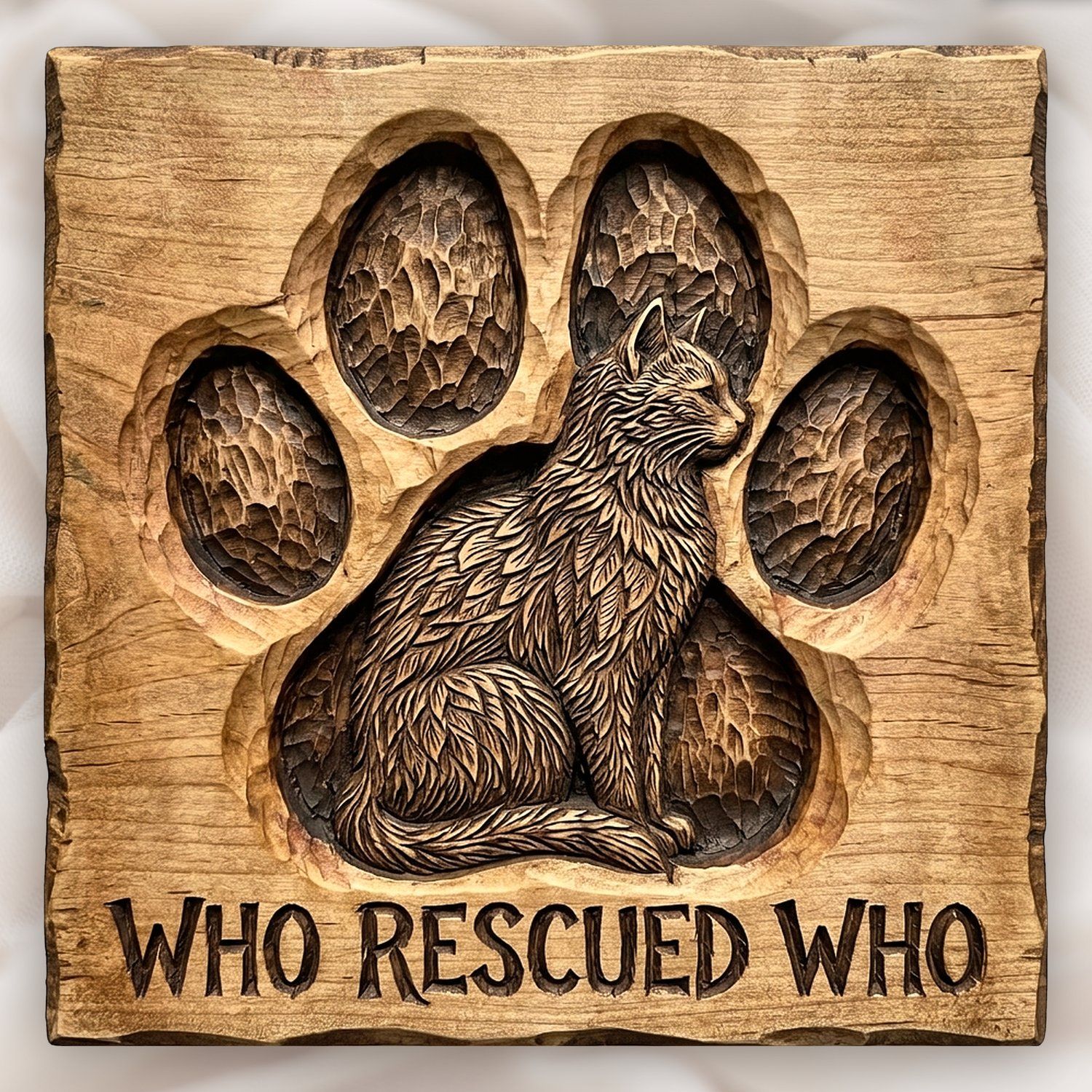 Cat Paw Rescue Memorial CNC Relief STL bas-relief STL design