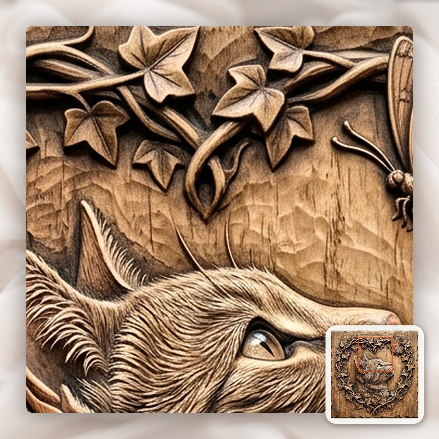 Cat Profile with Butterfly CNC Relief STL bas-relief STL — view 11