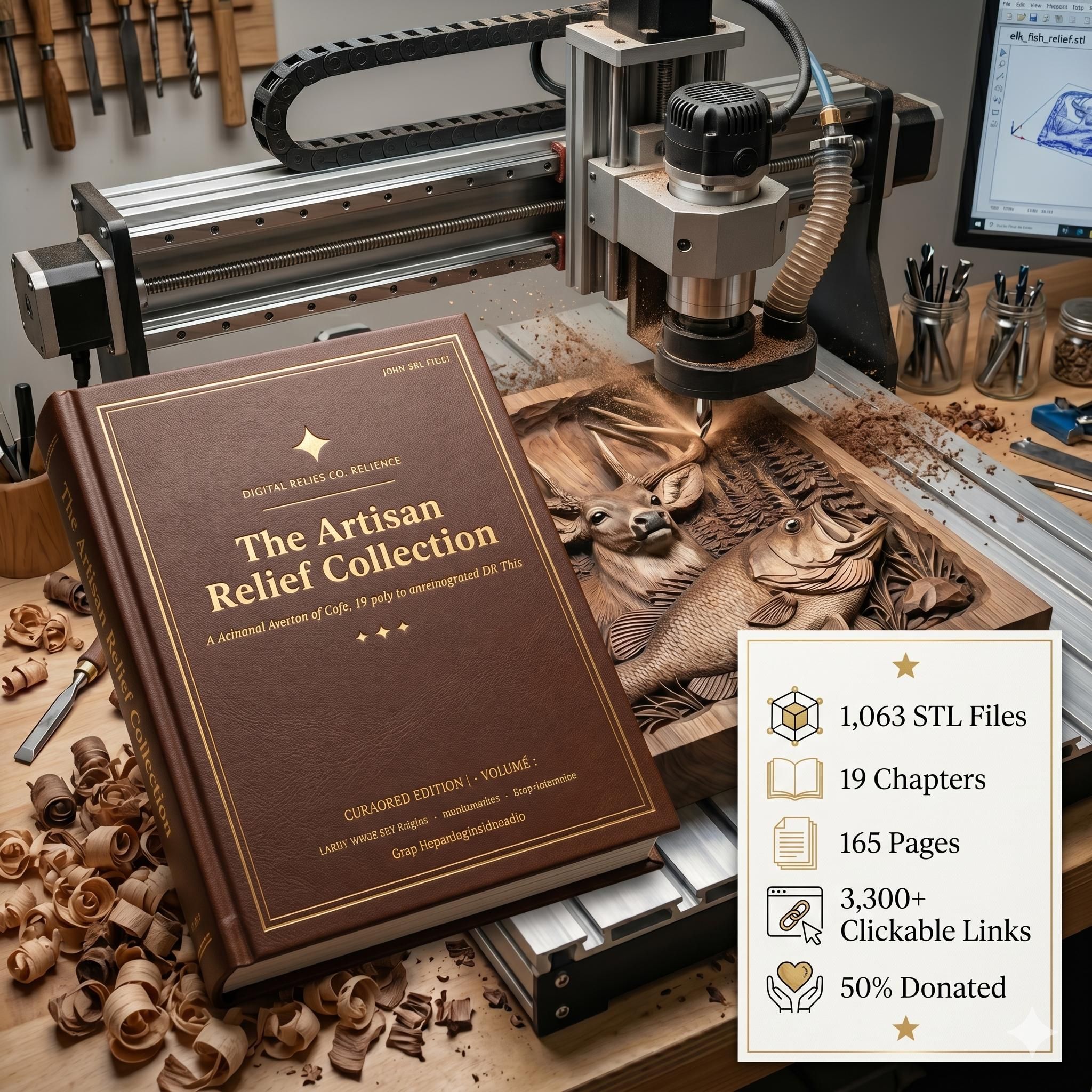 Complete 1,063 STL File Catalog for CNC, Laser and 3D Printer bas-relief STL — view 3