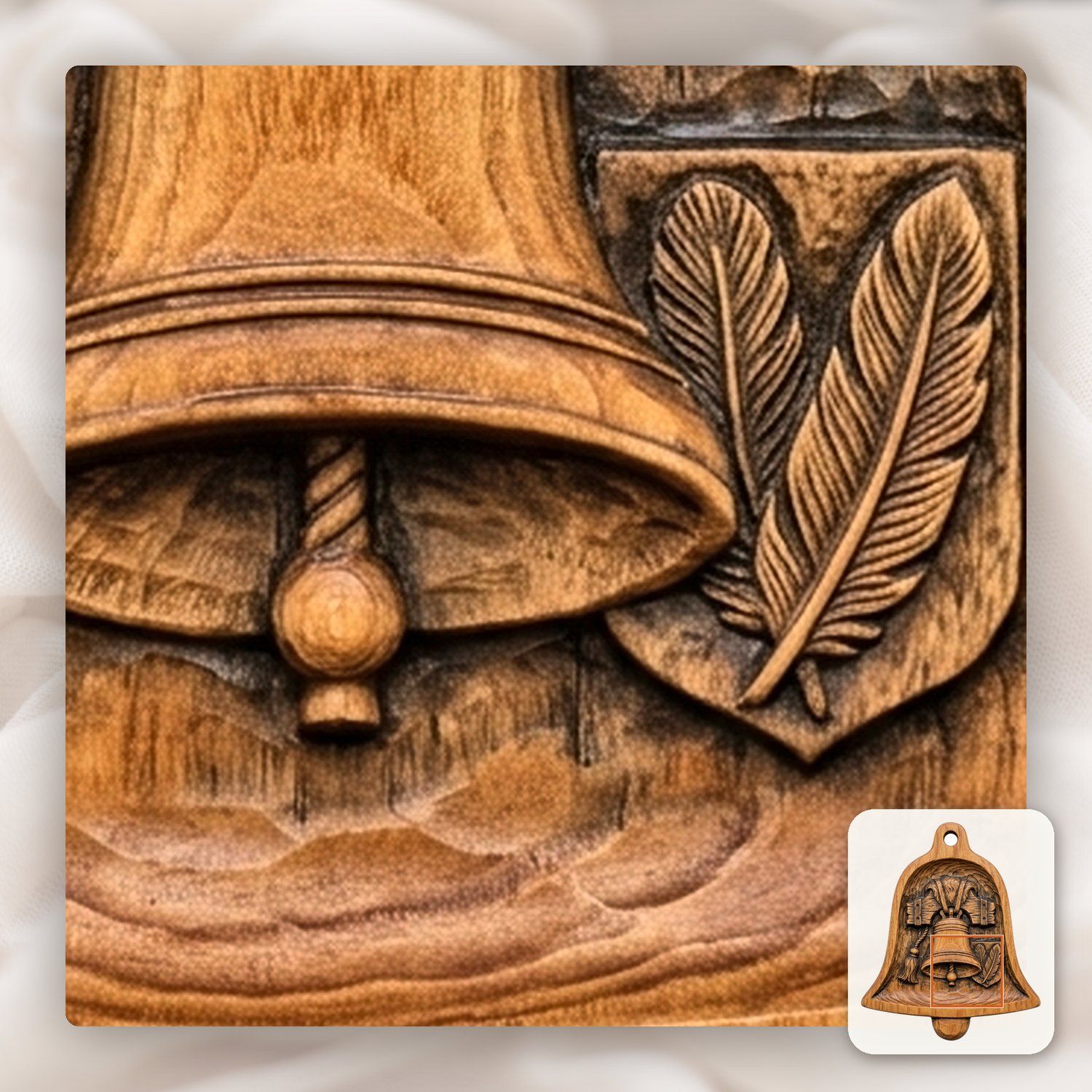 Cathedral Church Bell Ornament CNC Relief STL bas-relief STL — view 13