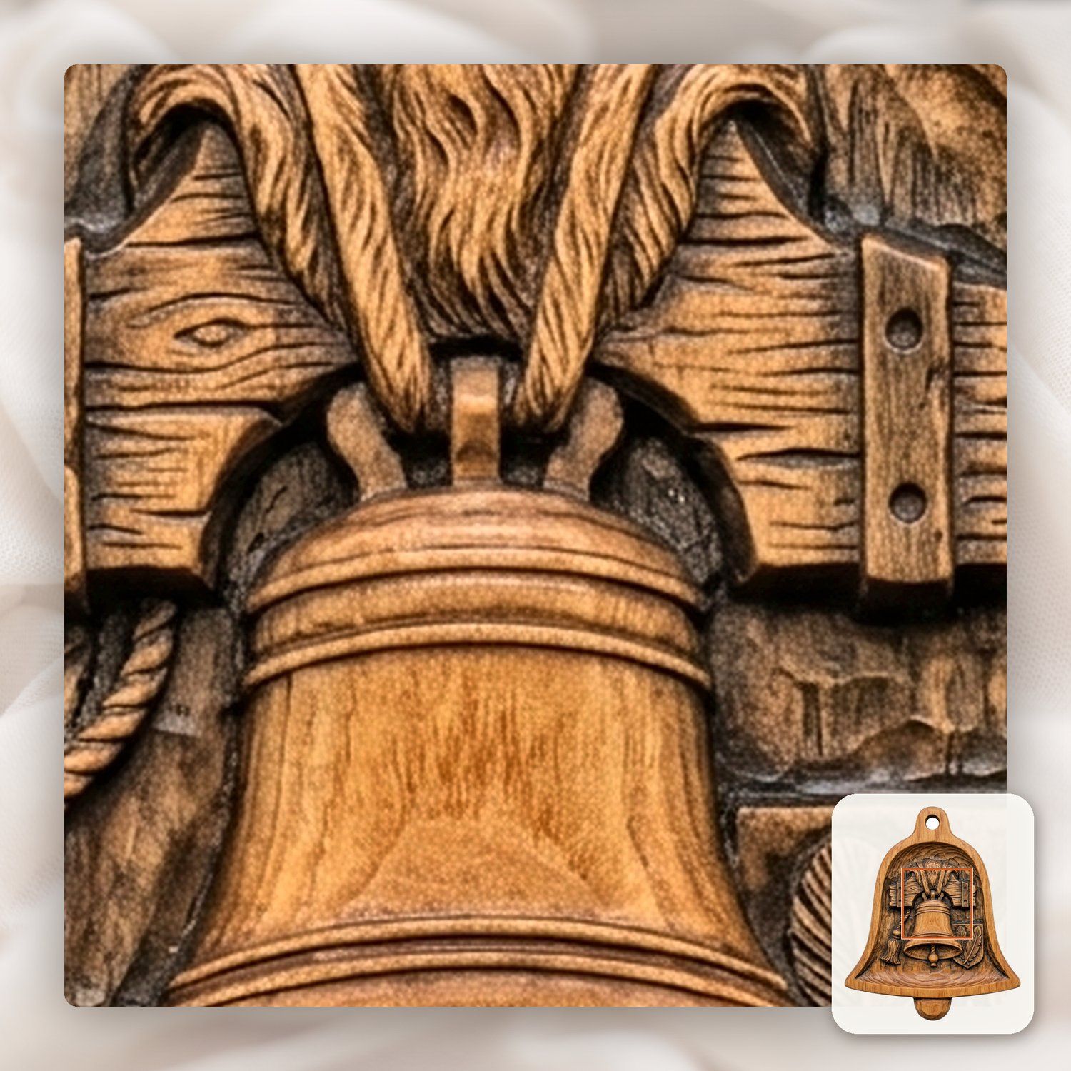Cathedral Church Bell Ornament CNC Relief STL bas-relief STL — view 12