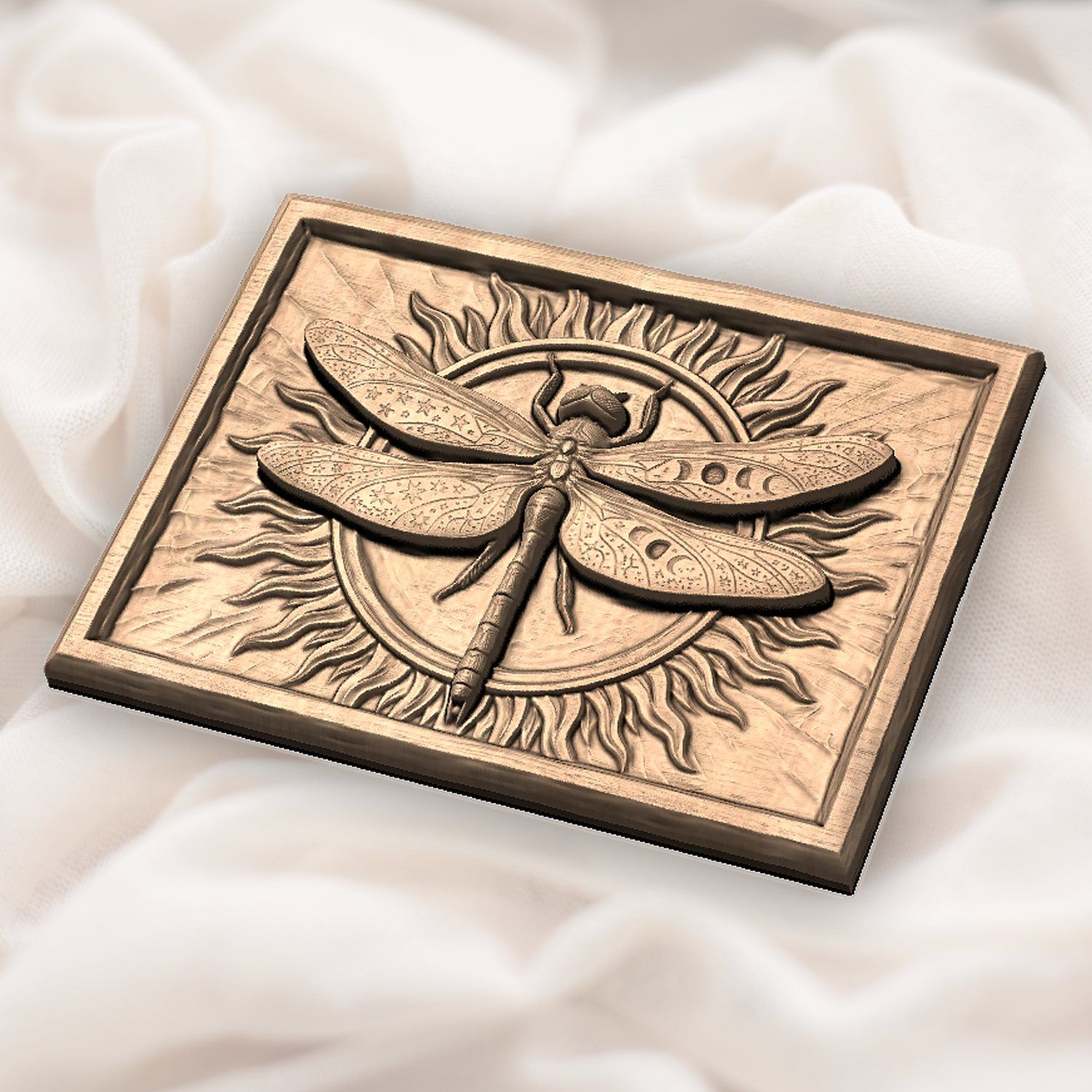 Celestial Cosmic Dragonfly Wood Carving CNC Relief STL bas-relief STL — view 6
