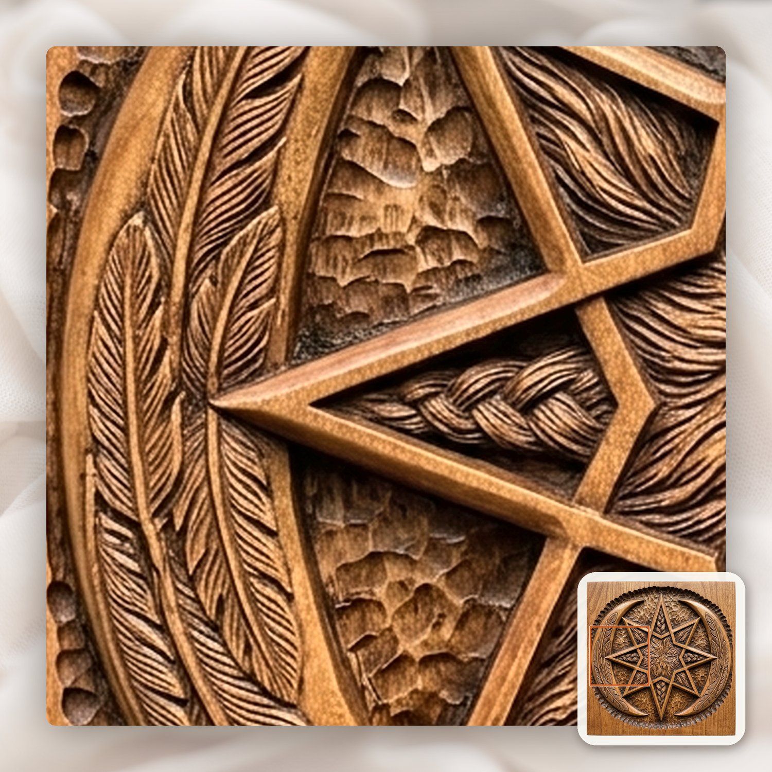 Celestial Moon Star CNC Relief STL bas-relief STL — view 11