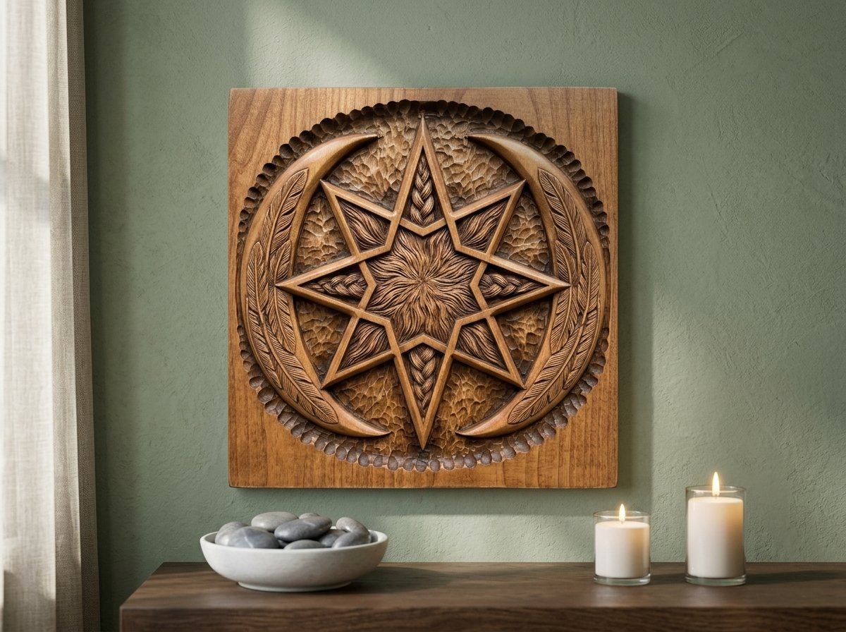 Celestial Moon Star CNC Relief STL bas-relief STL — view 12