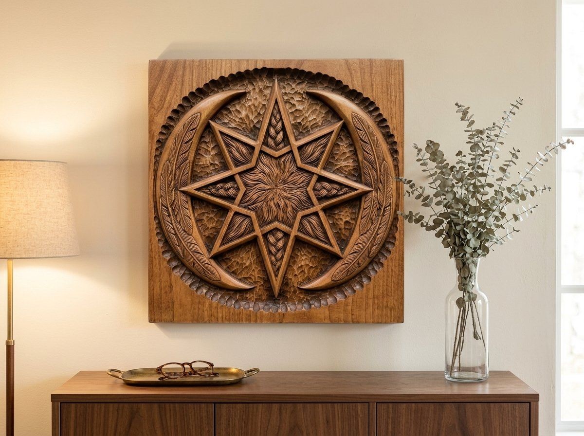 Celestial Moon Star CNC Relief STL bas-relief STL — view 13