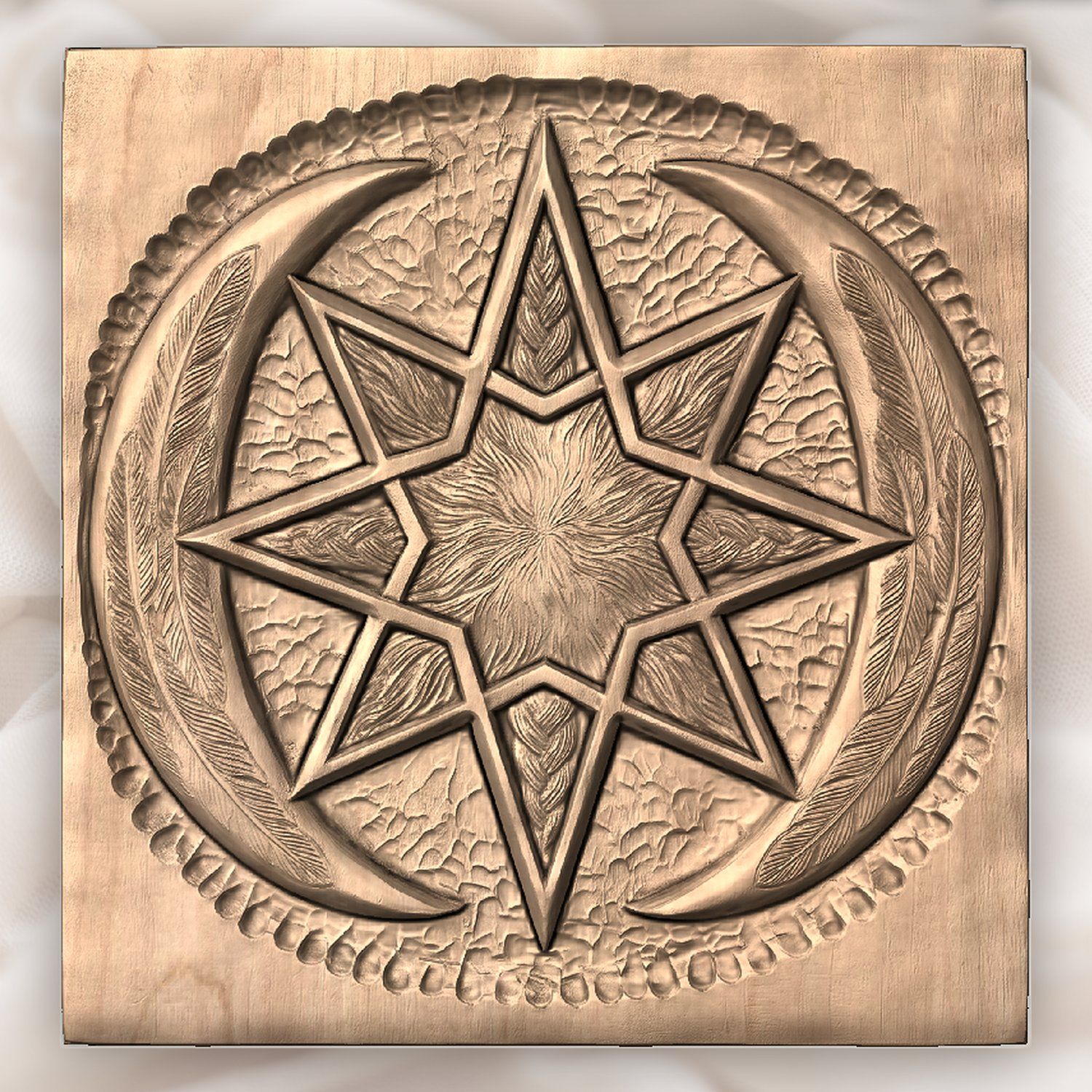 Celestial Moon Star CNC Relief STL bas-relief STL — view 4
