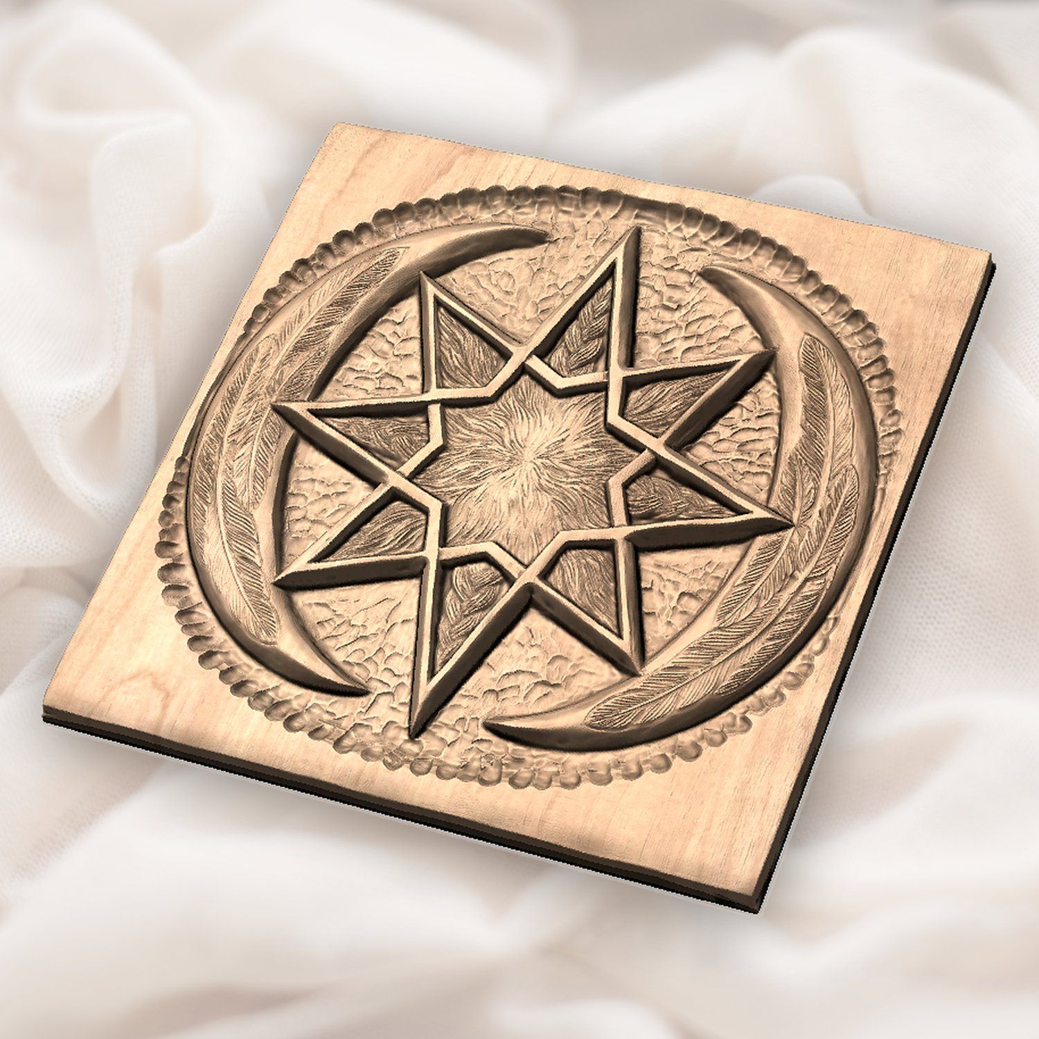 Celestial Moon Star CNC Relief STL bas-relief STL — view 5