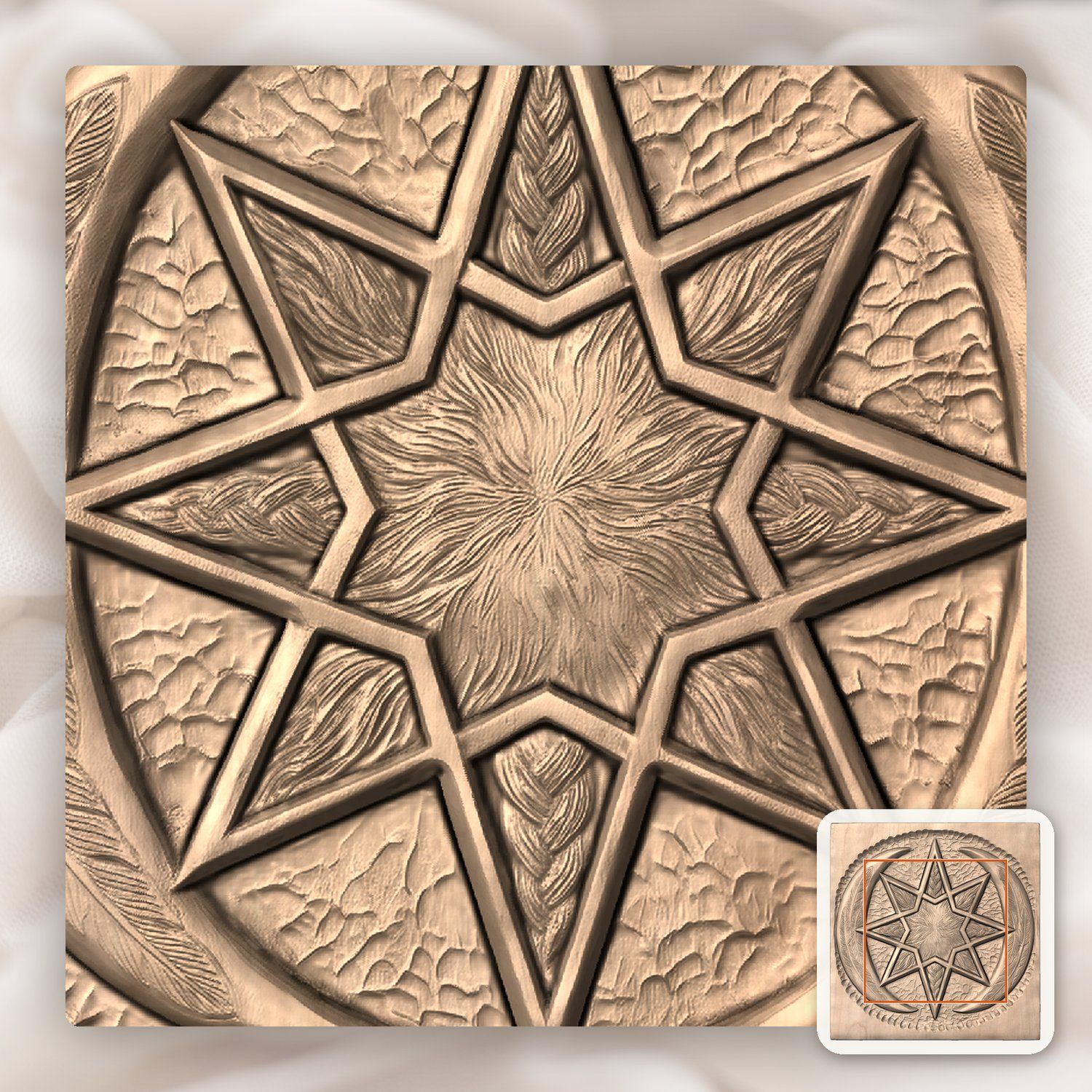Celestial Moon Star CNC Relief STL bas-relief STL — view 6