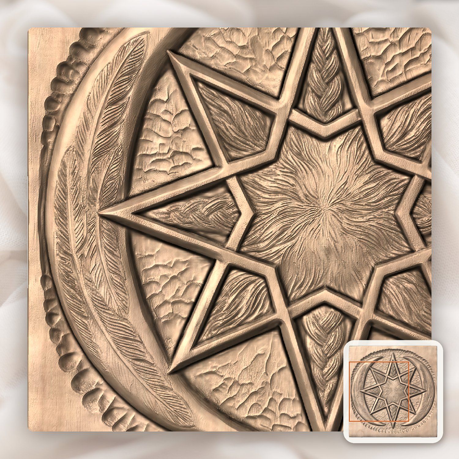 Celestial Moon Star CNC Relief STL bas-relief STL — view 8