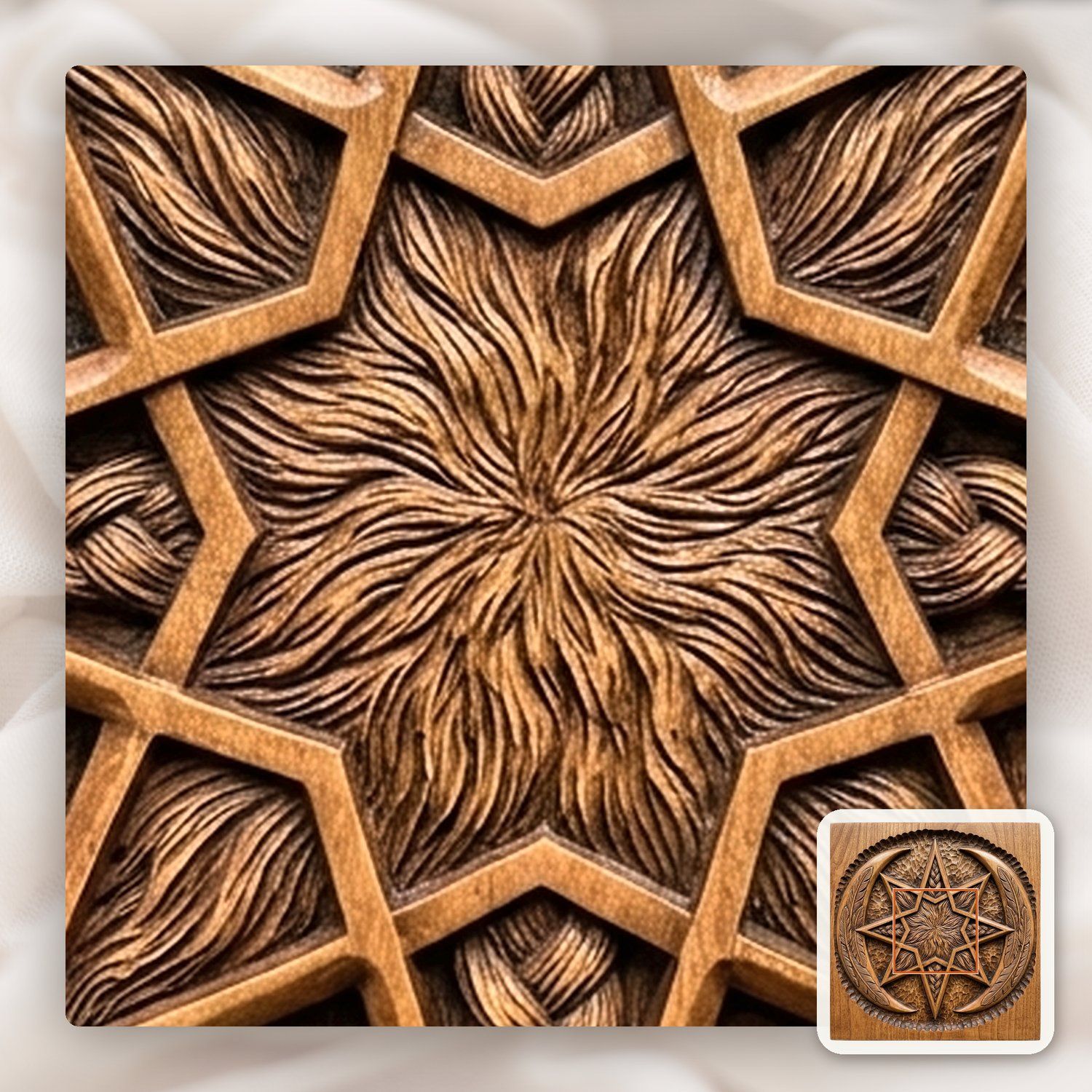 Celestial Moon Star CNC Relief STL bas-relief STL — view 10