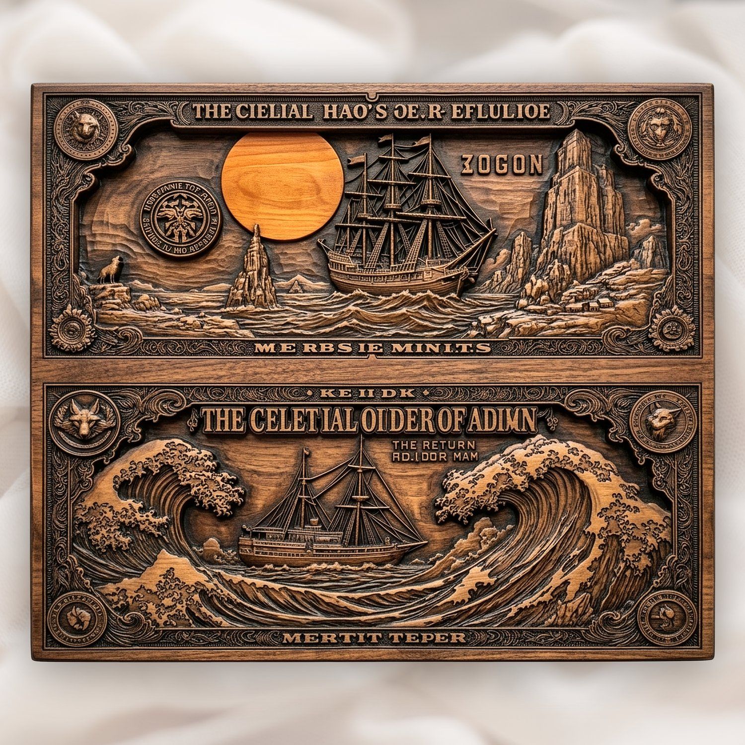 Celestial Sailing Ship CNC Relief STL bas-relief STL design